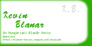 kevin blanar business card