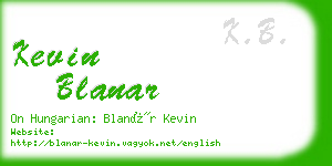 kevin blanar business card